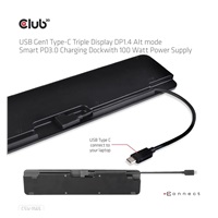 Club3D Dokovací stanice USB-C 14v1, 1xDP, 1xHDMI, 1xVGA, 2xUSB-C, 5xUSB, 1xRJ45, 1x3.5mm, šedá