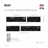 Club3D Switch 1:3 HDMI 8K60Hz/4K120Hz, 3 porty