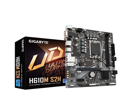 GIGABYTE MB Sc LGA1700 H610M S2H, Intel H610, 2xDDR5, 1xDP, 1xHDMI, 1xDVI, 1xVGA, mATX