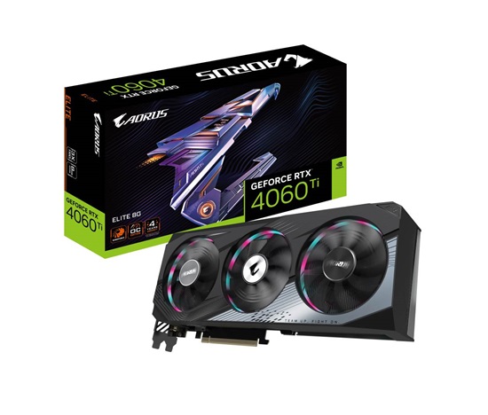 GIGABYTE VGA NVIDIA GeForce RTX 4060 Ti AORUS ELITE 8G, 8G GDDR6, 3xDP, 1xHDMI