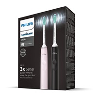 Philips HX3675/15 Sonicare elektrický zubní kartáček, sonický, časovač, tlakový senzor, 2 kusy, růžová a černá