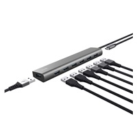 TRUST rozbočovač HALYX, 7portový rozbočovač USB 3.2 Gen1