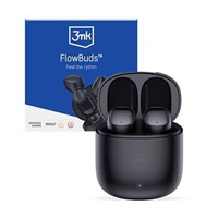 3mk bezdrátová stereo sluchátka FlowBuds, nabíjecí pouzdro, černá
