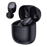 3mk bezdrátová stereo sluchátka FlowBuds, nabíjecí pouzdro, černá
