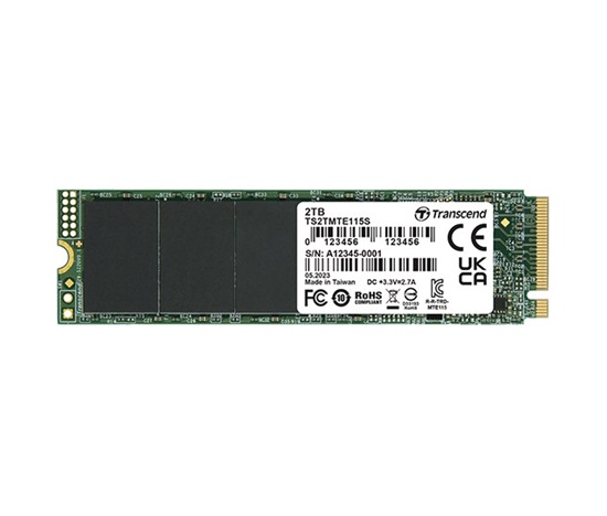 TRANSCEND SSD 115S 500GB, M.2 2280, PCIe Gen3x4, NVMe, TLC, bez DRAM