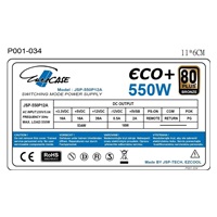 EUROCASE zdroj 550W Eco+, 120mm, 80+ Bronze, ATX