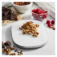 ZWILLING digitální kuchyňská váha, Li-ion baterie, USB napájení, sklo, stříbrná - Enfinigy