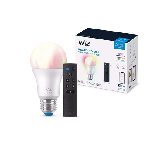 PHILIPS WiZ Colors 60W E27 A60 + dálkový ovladač - stmívatelná, nastavitelná teplota barev, barevná