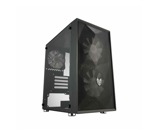 Fortron skříň Mini Tower CST130, průhledná bočnice, Micro-ATX, 3x 120mm větrák