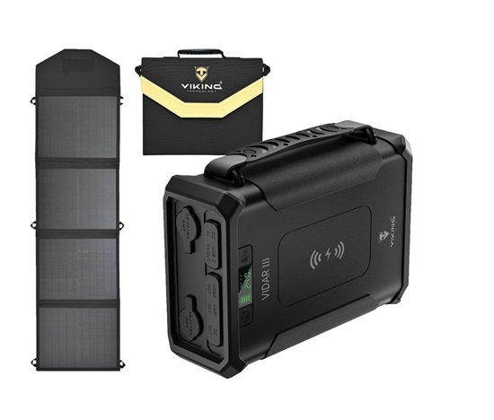 Viking outdoorová powerbanka VIDAR III, 96000 mAh, bezdrátové nabíjení + solární panel L60