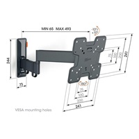 Vogel‘s TVM 3243 TV rameno 3 klouby S - černé