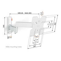Vogel‘s TVM 3243W TV rameno 3 klouby S - bílé