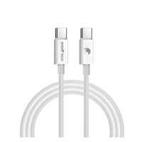 RhinoTech kabel s nylonovým opletem USB-C na USB-C 60W 1M bílá