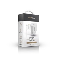 RhinoTech 25W PD nabíjecí adaptér s kabelem USB-C na Lightning 27W 1M bílá
