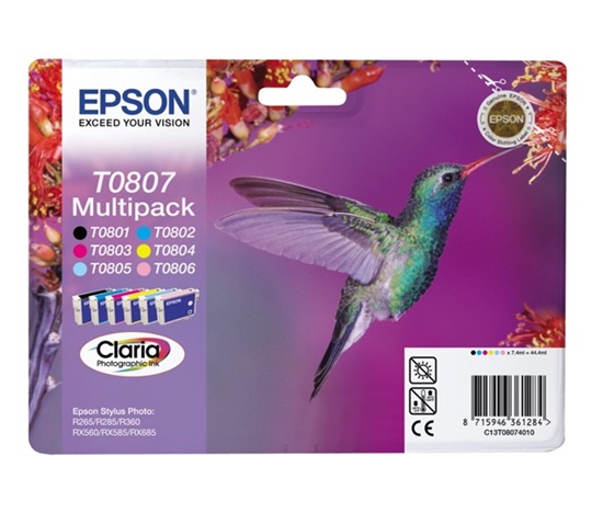 EPSON ink čer+bar CLARIA Stylus photo "Kolibřík" R265/ RX560/ R360 - multipack