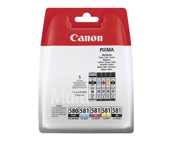 Canon CARTRIDGE PGI-580/CLI-581 BK/CMYK MultiPack pro PIXMA TS615x, TS625x, TS635x, TS815x, TS825x (200 str.)