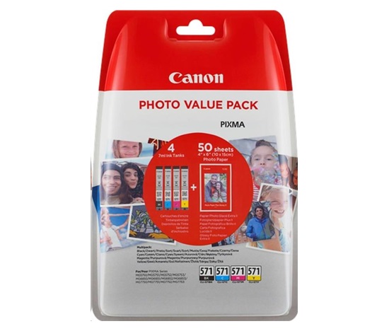 CANON CARTRIDGE CLI-571 C/M/Y/BK MULTI-PACK pro PIXMA MG575x, MG685x, MG775x, TS505x, TS605x, TS805x, TS905x (297 str.)