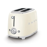 Smeg TSF01CREU toustovač / topinkovač, 2 toasty, 6 úrovní opékání, zásuvka na drobky, styl. 50. let, krémový