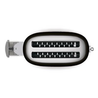 Smeg TSF02BLEU, toustovač / topinkovač, 4 toasty, 6 úrovní opékání, zásuvka na drobky, styl. 50. let, černý