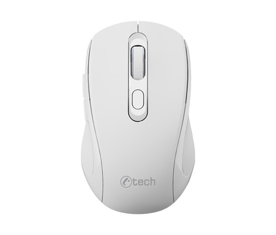 C-TECH myš Dual mode, bezdrátová, 1600DPI, 6 tlačítek, bílá, USB nano receiver
