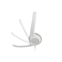 Logitech Headset H390, drátový, USB, bílá