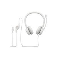 Logitech Headset H390, drátový, USB, bílá