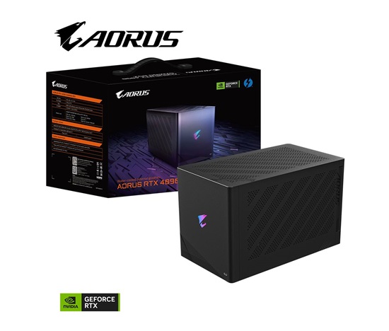 GIGABYTE Externí VGA NVIDIA GeForce RTX 4090 AORUS GAMING BOX 24G, RTX 4090, 24GB GDDR6X, 3xDP, 1xHDMI, 1xThunderbolt