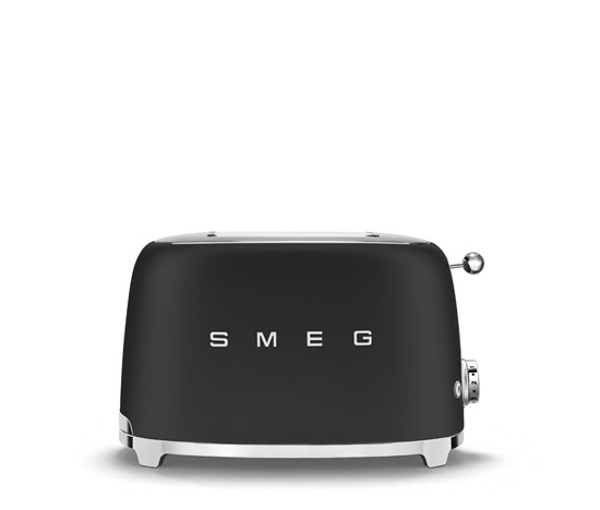 Smeg TSF01BLMEU toustovač / topinkovač, 2 toasty, 6 úrovní opékání, zásuvka na drobky, styl. 50. let, matně černá