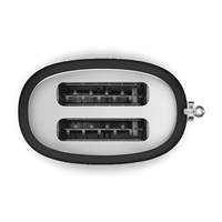 Smeg TSF01BLMEU toustovač / topinkovač, 2 toasty, 6 úrovní opékání, zásuvka na drobky, styl. 50. let, matně černá