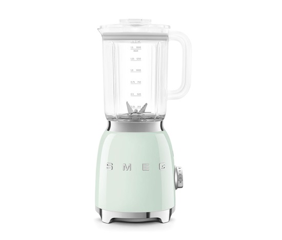 Smeg BLF03PGEU mixér, 800 W, 4 programy, funkce pulse, 18000 RPM, nerezové ostří, Ice crush, 50s Style, pastelově zelený