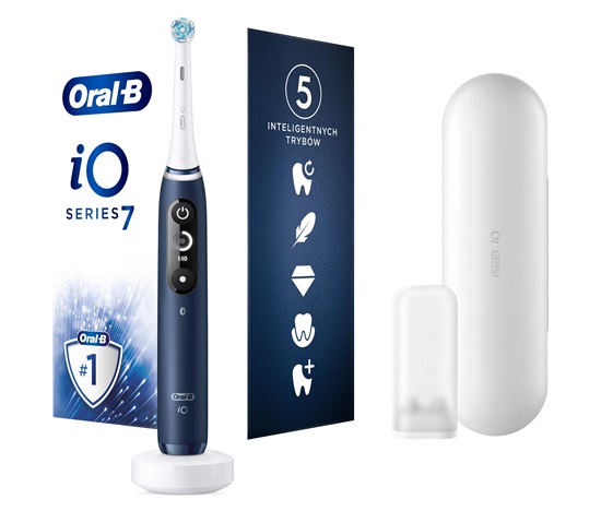 Oral-B iO Series 7 Sapphire elektrický zubní kartáček, 5 režimů, cestovní pouzdro, rychlonabíjecí stanice