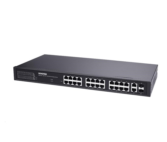 Vivotek PoE switch AW-GEL-285A-380, 24xGE PoE(802.3af/at/bt, PoE budget 380W), 2xGbE RJ-45, 4xSFP 100M/1G slot