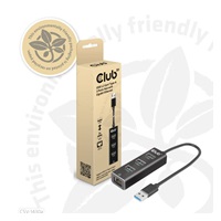 Club3D Rozbočovač, USB-A 3.2 Gen1 na 3x USB 3.1, Gigabit Ethernet