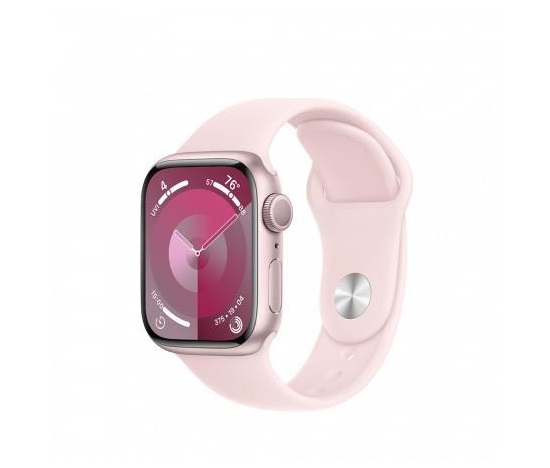 APPLE Watch Series 9 GPS 41mm Pink Aluminium Case with Light Pink Sport Band - M/L