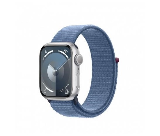 APPLE Watch Series 9 GPS 41mm Silver Aluminium Case with Winter Blue Sport Loop