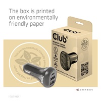 Club3D Auto nabíječka pro Notebooky 36W, 3 porty (2xUSB-A + USB-C)