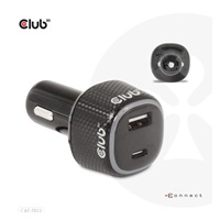 Club3D Auto nabíječka pro Notebooky 63W, 2 porty (USB-A + USB-C)
