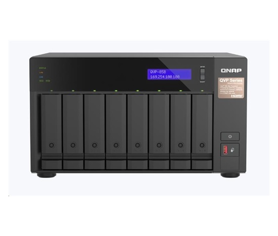 QNAP QVP-85B (6C/i5/32GBRAM/8xSATA/2xM.2/3xUSB3.2/1xHDMI/2x2,5GbE/2xPCle)