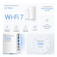 TP-Link Deco BE85(2-pack) WiFi7 Mesh(BE22000,2,4GHz/5GHz/6GHz,1x10GbELAN/WAN,1xSFP+/10GbELANcombo,2x2,5GbELAN/WAN,1xUSB)