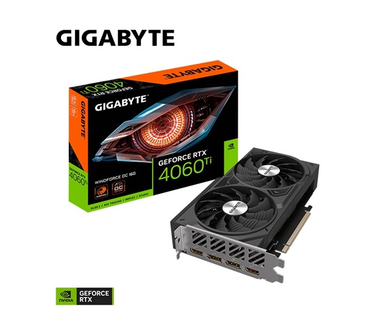 GIGABYTE VGA NVIDIA GeForce RTX 4060 Ti WINDFORCE OC 16G, 16G GDDR6, 2xDP, 2xHDMI