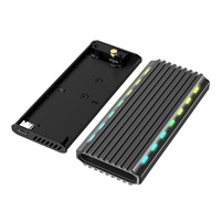 GEMBIRD externí box pro M.2 NVMe disky, USB 3.1, hliník, podsvícení, černá
