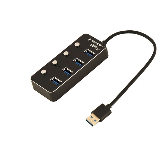 GEMBIRD hub, 4-port USB 3.1 (Gen 1) hub s vypínači