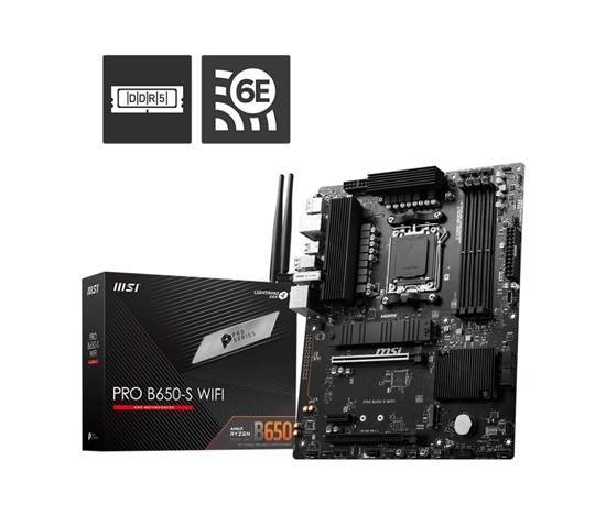 MSI MB Sc AM5 PRO B650-S WIFI, AMD B650, 4xDDR5, 1xDP, 1xHDMI, WI-FI