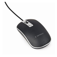 GEMBIRD myš MUS-4B-06-BS, drátová, optická, USB, černá/stříbrná