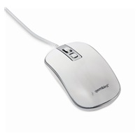GEMBIRD myš MUS-4B-06-WS, drátová, optická, USB, bílá/stříbrná