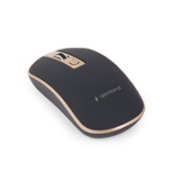 GEMBIRD myš MUSW-4B-06, černo-zlatá, bezdrátová, USB nano receiver