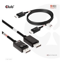 Club3D Kabel DisplayPort 2.1 na DisplayPort 2.1 VESA DP80, 4K240Hz/8K60Hz/10K30Hz HDR (M/M), 1.2m, černá