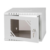 LEXI-Net 10" nástěnný rozvaděč Basic 4U 320x300, skleněné dveře, bez zad, svařovaný, šedý