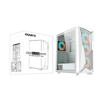 GIGABYTE case GB-C301GW, ARGB Hub, průhledná bočnice, Mid tower, 4x ARGB ventilátor, bílá