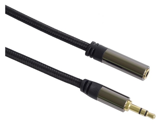 PREMIUMCORD kabel, stíněný, Jack 3.5mm - Jack 3.5mm M/F 1,5m